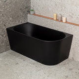 Avalon 55 inch Acrylic Freestanding Left Corner Bathtub, Matte Black
