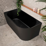 Avalon 55 inch Acrylic Freestanding Left Corner Bathtub, Matte Black