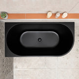 Avalon 55 inch Acrylic Freestanding Left Corner Bathtub, Matte Black