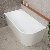 Avalon 55 inch Acrylic Freestanding Left Corner Bathtub, Matte White