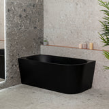 Avalon 59 inch Acrylic Freestanding Left Corner Bathtub, Matte Black