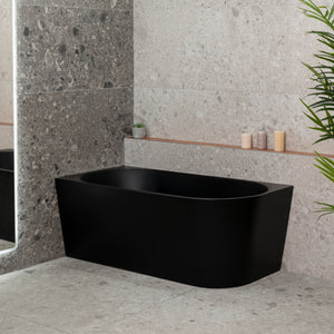 Avalon 59 inch Acrylic Freestanding Left Corner Bathtub, Matte Black
