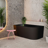 Avalon 59 inch Acrylic Freestanding Left Corner Bathtub, Matte Black