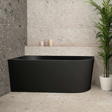 Avalon 59 inch Acrylic Freestanding Left Corner Bathtub, Matte Black