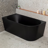 Avalon 59 inch Acrylic Freestanding Left Corner Bathtub, Matte Black