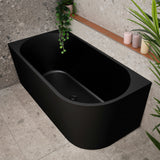 Avalon 59 inch Acrylic Freestanding Left Corner Bathtub, Matte Black