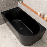 Avalon 59 inch Acrylic Freestanding Left Corner Bathtub, Matte Black