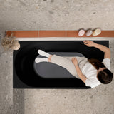 Avalon 59 inch Acrylic Freestanding Left Corner Bathtub, Matte Black