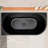 Avalon 59 inch Acrylic Freestanding Left Corner Bathtub, Matte Black