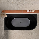 Avalon 59 inch Acrylic Freestanding Left Corner Bathtub, Matte Black