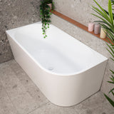 Avalon 59 inch Acrylic Freestanding Left Corner Bathtub, Matte White