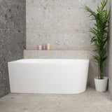 Avalon 59 inch Acrylic Freestanding Left Corner Bathtub, Matte White