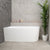 Avalon 59 inch Acrylic Freestanding Left Corner Bathtub, Matte White