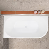 Avalon 59 inch Acrylic Freestanding Left Corner Bathtub, Matte White