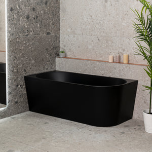 Avalon 63 inch Acrylic Freestanding Left Corner Bathtub, Matte Black
