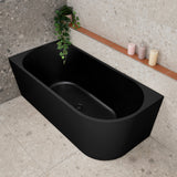 Avalon 63 inch Acrylic Freestanding Left Corner Bathtub, Matte Black