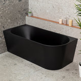 Avalon 63 inch Acrylic Freestanding Left Corner Bathtub, Matte Black