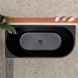 Avalon 63 inch Acrylic Freestanding Left Corner Bathtub, Matte Black