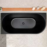 Avalon 63 inch Acrylic Freestanding Left Corner Bathtub, Matte Black