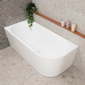 Avalon 63 inch Acrylic Freestanding Left Corner Bathtub, Matte White