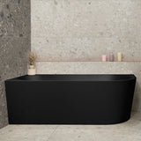 Avalon 67 inch Acrylic Freestanding Left Corner Bathtub, Matte Black