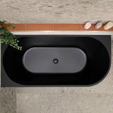 Avalon 67 inch Acrylic Freestanding Left Corner Bathtub, Matte Black