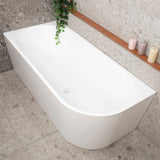 Avalon 67 inch Acrylic Freestanding Left Corner Bathtub, Matte White