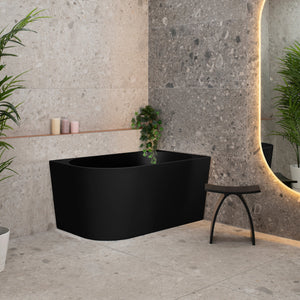 Avalon 51 inch Acrylic Freestanding Right Corner Bathtub, Matte Black