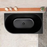 Avalon 51 inch Acrylic Freestanding Right Corner Bathtub, Matte Black