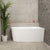 Avalon 55 inch Acrylic Freestanding Right Corner Bathtub, Gloss White
