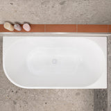 Avalon 55 inch Acrylic Freestanding Right Corner Bathtub, Gloss White