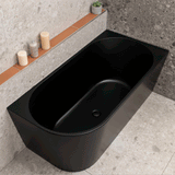Avalon 55 inch Acrylic Freestanding Right Corner Bathtub, Matte Black