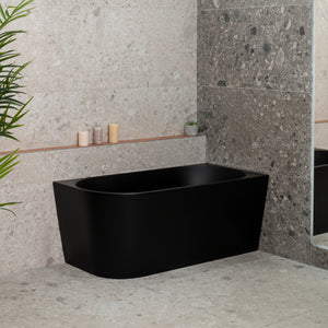 Avalon 55 inch Acrylic Freestanding Right Corner Bathtub, Matte Black