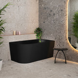 Avalon 55 inch Acrylic Freestanding Right Corner Bathtub, Matte Black