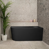 Avalon 55 inch Acrylic Freestanding Right Corner Bathtub, Matte Black