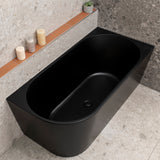 Avalon 55 inch Acrylic Freestanding Right Corner Bathtub, Matte Black