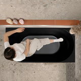 Avalon 55 inch Acrylic Freestanding Right Corner Bathtub, Matte Black