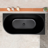 Avalon 55 inch Acrylic Freestanding Right Corner Bathtub, Matte Black