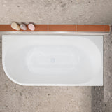 Avalon 59 inch Acrylic Freestanding Right Corner Bathtub, Gloss White