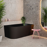 Avalon 59 inch Acrylic Freestanding Right Corner Bathtub, Matte Black