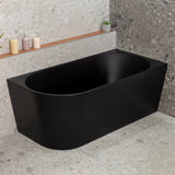 Avalon 59 inch Acrylic Freestanding Right Corner Bathtub, Matte Black