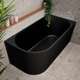 Avalon 59 inch Acrylic Freestanding Right Corner Bathtub, Matte Black