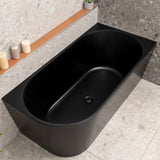 Avalon 59 inch Acrylic Freestanding Right Corner Bathtub, Matte Black
