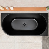 Avalon 59 inch Acrylic Freestanding Right Corner Bathtub, Matte Black
