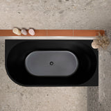 Avalon 59 inch Acrylic Freestanding Right Corner Bathtub, Matte Black