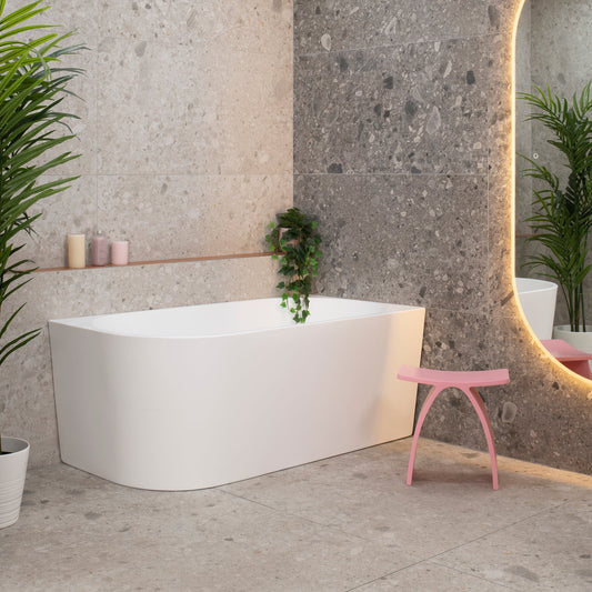 Avalon 59 inch Acrylic Freestanding Right Corner Bathtub, Matte White