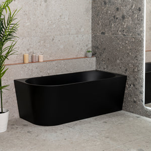 Avalon 63 inch Acrylic Freestanding Right Corner Bathtub, Matte Black