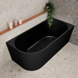 Avalon 63 inch Acrylic Freestanding Right Corner Bathtub, Matte Black