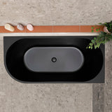 Avalon 63 inch Acrylic Freestanding Right Corner Bathtub, Matte Black