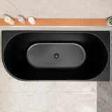 Avalon 63 inch Acrylic Freestanding Right Corner Bathtub, Matte Black